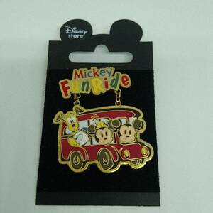 ♪ ディズニーストア ジャパン ピンバッジ Fun Ride シリーズ ミッキー ミニー ドナルド プルート バス dangle 2002年 新品 Mickey Friends