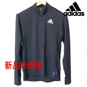 新品送料無料L★adidas アディダス オウン ザ ラン 1/2ジップ 長袖Tシャツ /ネイビー/エアロレディー/軽量