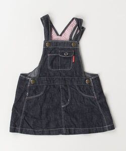 「MIKI HOUSE」 「KIDS」サロペットスカート M(80-90cm) インディゴブルー キッズ