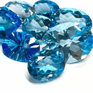 ☆天然ブルートパーズおまとめ209ct☆U約41.8g ルース 裸石 宝石 ジュエリー jewelry blue topaz 