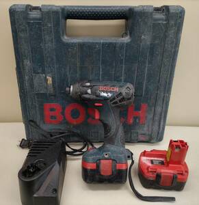 中古品☆BOSCH　ボッシュ　GDR14.4V-LI　インパクトドライバー14.4V　充電器+バッテリー2個付き②