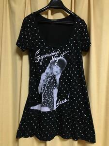 used☆OneWay 黒×シルバードットプリント半袖Tシャツ Mサイズ 