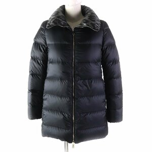 美品★MONCLER モンクレール ALIMEDE アリメーデ リバーシブル ZIP UP ダウンコート 黒 レオパード 00 ブルガリア製 正規品 レディース