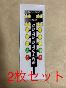 2枚セットNHRAクリスマスツリーステッカー　ドラッグレース　ゼロヨン　1/4mile JD STER 切抜き