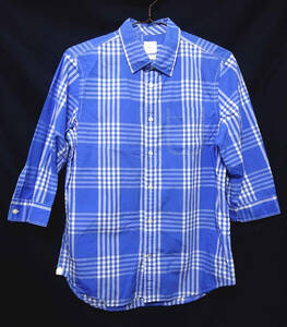 ●GAP LIVED-IN ギャップ / チェック柄・7分袖・コットンシャツ・ブルー・サイズ：M / USED