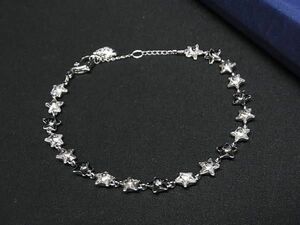 1円 ■極美品■ SWAROVSKI スワロフスキー スター 星 ラインストーン ブレスレット アクセサリー レディース シルバー系 FD1403