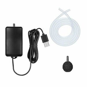 エアポンプ 酸素ポンプ エアストーンとシリコンチューブ付 水槽 釣り 屋外 室内 USBミニエアレーションポンプ 汎用 IP64防水