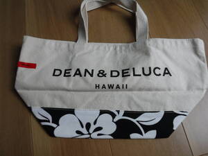 税不要特価 新品 正規品!DEAN＆DELUCA ディーン＆デルーカ ハワイ限定 花柄 ハイビスカス柄 大きめロゴ トートバッグ♪エコバッグ