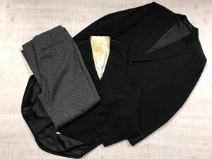 MUMATA TAILOR Okawara 大河原 オールド 昭和レトロ 古着 礼服 3ピース 上下セットアップ メンズ 黒