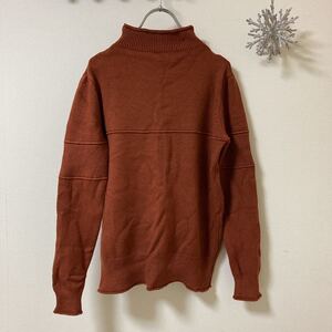 美品　レディース　タートルネックニット M オレンジ　シンプル　ニット　JUNOAH