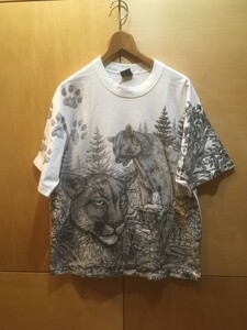 古着 パンサー 豹 総柄 Tシャツ USA 古着 アニマル L RAINBOW GRAPHICS