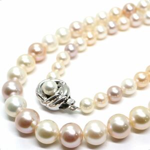 良質!!TASAKI(田崎真珠)《アコヤ本真珠ネックレス》U 37.1g 約41.5cm 約6.0-9.0mm珠 pearl パール necklace ジュエリー jewelry EA5/ED0