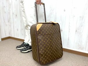 極美品 LOUIS VUITTON ルイヴィトン モノグラム ぺガス 45 エベヌ キャリーバッグ キャリーケース バッグ M23293 茶 A4収納可 73341