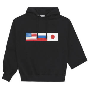 【正規品】 新品 サイズ M Gosha Rubchinskiy Double Sleeve Flag Hoody Black ゴーシャラブチンスキー 【新品未使用】GIFT