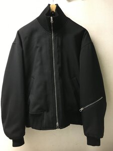 ◆国内正規 ジルサンダー 2022 JIL SANDER 美品 防寒　MA-１ ハイネック 中綿 ボンバー ジャケット JSMU420101MU 44030021 黒 サイズ48