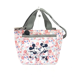 未使用品◆LeSportsac レスポートサック ×ディズニー 2WAYバッグ◆ マルチカラー ナイロン ミッキー＆ミニー/花柄 レディース 多機能bag鞄