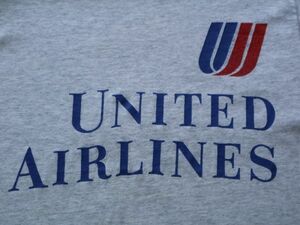 USA製 80s 90s United Airlines ユナイテッド航空 ビンテージ メンズ Tシャツ 霜降りグレー US- S / キャンペーン 販促 非売品 ノベルティ