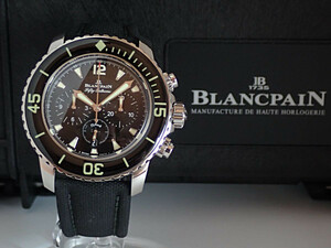 【質屋】BLANCPAIN Fifty Fathoms ブランパン フィフティ ファゾムス フライバック クロノグラフ 5085F 1130 52A ブラック文字盤 [S5176]