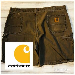 カーハート　carhartt 44インチ コットン　ペインターパンツ　ペインターショートパンツ　ブラウン