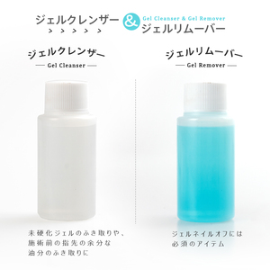 ジェルリムーバー ジェルクレンザー 2本セット 各60ml 日本製 ブラシの洗浄 アセトン100% ジェルネイルオフ 未硬化ジェルふき取り 新品