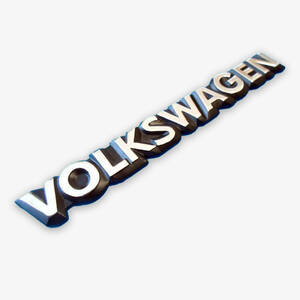 エンブレム VW ビンテージ メッキ Volkswagen フォルクスワーゲン 20cm 書き クラシック ビートル VW空冷 空冷 空冷VW T1 T2 T3 T4