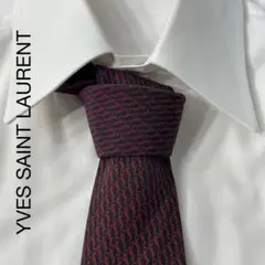 YVES SAIN LAURENT ブランドロゴ シルク ネクタイ スペイン製