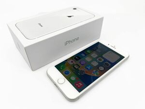 1円スタート★Apple iphone8 アップル アイフォン 64GB MQ792J/A ホワイト SIMロックあり ドコモ◯ BT容量79%★