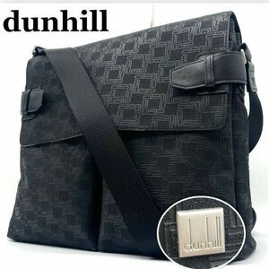 美品●dunhill ダンヒル メンズ ショルダーバッグ D8 ディーエイト ロゴ メッセンジャーバッグ ビジネスバッグ 斜め掛け クロスボディ A4