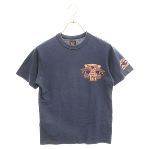 WEST RIDE ウエストライド ロゴプリント クルーネック コットン グラフィック 半袖Tシャツ カットソー ブルー