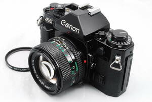 【意外と綺麗・シャッター鳴き無し】★キャノン・モルト新品交換済★ Canon A-1 #1053 + CANON LENS NEW FD 50㎜ f/1.4 #1054