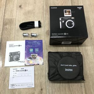 165 D / 1円〜 チェキ instax SQUARE SQ40 インスタントカメラ スクエア ブラック 未使用品