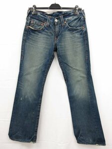 【TRUE RELIGION トゥルーレリジョン】USA製 04-600 ダメージ加工 ジーンズ デニムパンツ (メンズ) ROW32/SEAT33 インディゴ■17MPA0471■