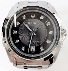 BULOVA ブローバ　プレシジョニスト　96D110 クォーツ　電池式　デイト　スイープ運針　ブラック文字盤　店舗受取可