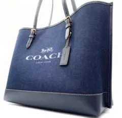 極美品✨COACH トートバッグ デニム レザー 大容量 通勤通学 ユニセックス