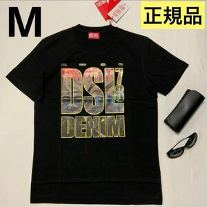 洗練されたデザイン ディーゼル DIESEL 正規品 メンズ Tシャツ T-DIEGOR-L7 黒 ブラック M A11047 0GRAI 綿100%