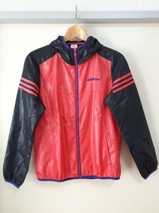 ★★超美品【adidas/アディダス】フード 長袖 フルジップ ウィンドブレーカー /Mサイズ/ピンク、ブラック、パープル