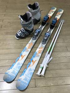 ☆★☆202５スタートセール！レディース４点セットN246 ROSSIGNOL 154ｃｍ/ 靴TECNICA 23.0-23.5ｃｍ/ POLE新品105ｃｍ