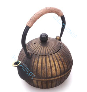 鋳鉄製鉄瓶 老鉄瓶 やかんを沸かす お茶の道具 ティーポット 提梁鉄瓶 手作り 日本茶用品 コーティングなし 600ML