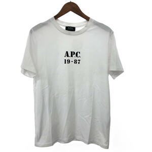 ◆A.P.C. アーペーセー 19-87 センターロゴ 半袖 カットソー サイズ:S◆ ホワイト メンズ トップス