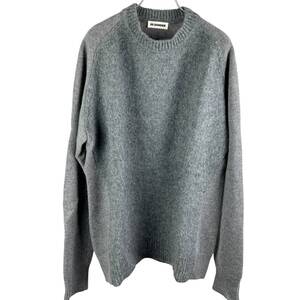 JILSANDER(ジルサンダー) BICOLOR DESIGN CREWNECK KNIT TOPS (grey)