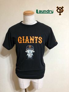 【未使用品】 LAUNDRY ランドリー 読売 原 ジャイアンツ クルーネック Tシャツ トップス サイズL 半袖 黒 日本製 133-92067