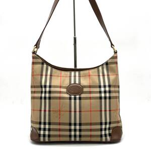 1円 良品 Burberrys BURBERRY バーバリー ノバチェック シャドーホース ワンショルダーバッグ 肩掛け ブラウン ヴィンテージ