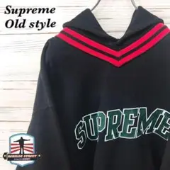 《希少》シュプリーム supreme ☆パーカー M デカロゴ ブラック レッド