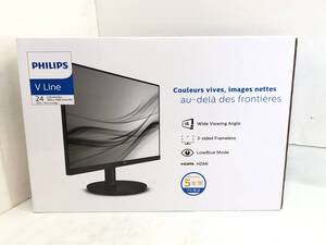 SH241218-01K/ 未使用 PHILIPS フィリップス 241V8 LED液晶モニター 23.8インチワイド ブラック 1920×1080 フルHD ディスプレイ