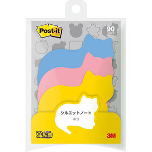 【10個セット】 3M Post-it ポストイット シルエットノート 強粘着 ネコ 3M-SSS-NERX10 /l