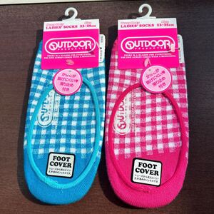 ★新品★OUTDOOR★OUTDOORソックス★アウトドア★レディース★23〜25㎝★★2足セット★夏にピッタリ★ブルー&ピンク系★①★