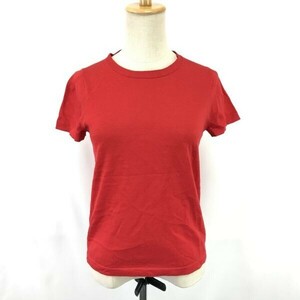 美品★TOMORROWLAND COLLECTION★ウール100%/薄手/半袖セーター【レディースS-M程度/赤/red】カットソー/Tシャツ/Tops/Shirts◆pBH823