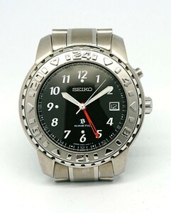 【仕上げ済】 SEIKO セイコー ブライツ キネティック GMT 5M65-0A80 チタン 美品 中古 【電池交換済】