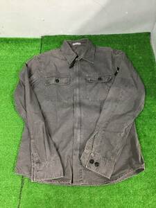 ① STONE ISLAND ストーンアイランド ジップシャツジャケット 5415118WN グレー系 綿100％ Mサイズ メンズ 6-8