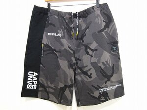 A BATHING APE / ア・ベイシング・エイプ カモフラ スウェット ショートパンツ 迷彩 メンズ サイズ : XXL ブラック